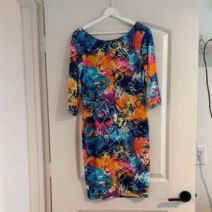 Nicki Minaj Multicolor Long Sleeve Dress